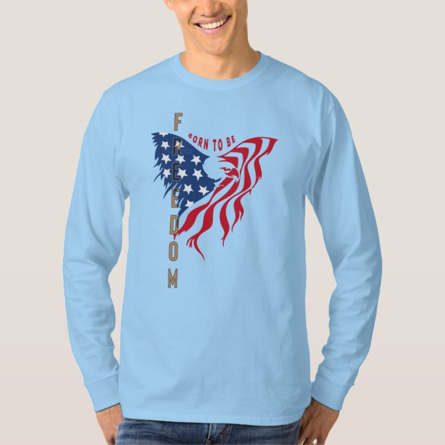 Camiseta Nascer De Ser Liberdade | Capa longa masculina (Frente)