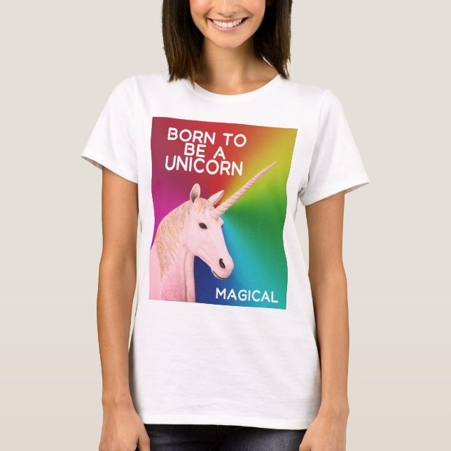 Camiseta Nascer de ser uma Estátua de Unicórnio (Frente)