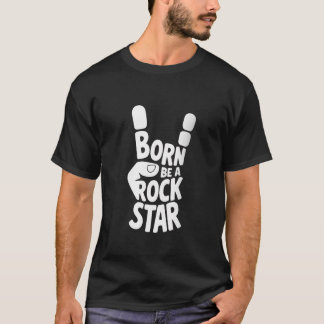 Camiseta Nascer de ser uma estrela do rock - Gesto de mão d
