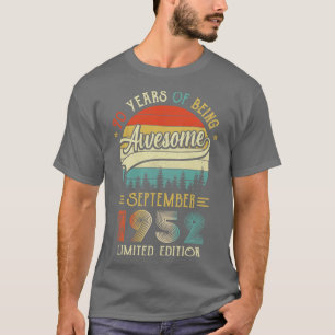 Camiseta Nascer De Setembro De 1952, Aniversário 70 Feito E