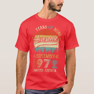 Camiseta Nascer De Setembro De 1972 50º Aniversário Feito E