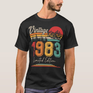 Camiseta Nascer De Vintage Em 1983 Festa De Aniversário Cas