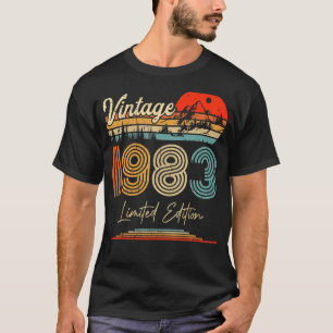 Camiseta Nascer De Vintage Em 1983 Festa De Aniversário Cas