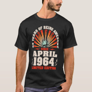 Camiseta Nascer de Violão Guitarista Vintage abril de 1964
