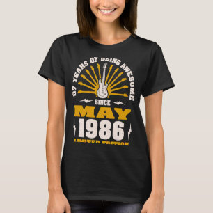 Camiseta Nascer de Violão Guitarista Vintage, maio de 1986
