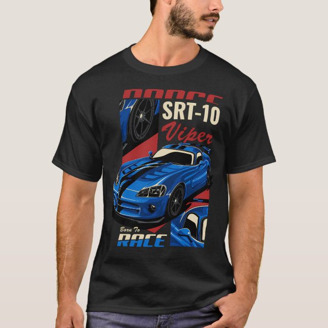 Camiseta Nascer De Viper Do Dodge Srt-10 Para Corrida (Frente)