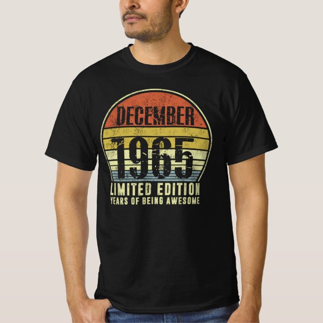 Camiseta Nascer Dezembro De 1965 Edição Limitada De Anos De (Frente)
