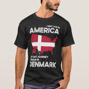 Camiseta Nascer Dinamarquês Dinamarca Americana Cidadania