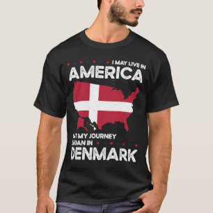 Camiseta Nascer Dinamarquês Dinamarca Americana Cidadania