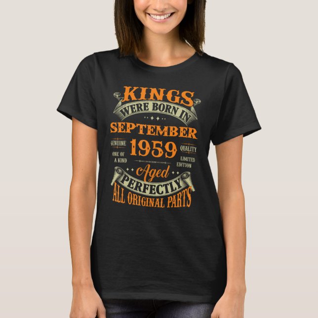 Camiseta Nascer Do 64º Aniversário Do Mens Em Setembro De 1 (Frente)