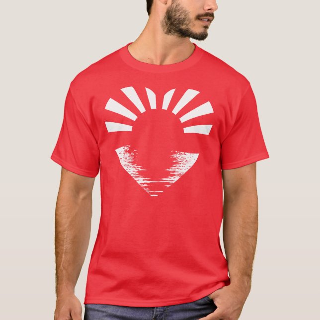 Camiseta Nascer do sol de Japão (branco em homens (Frente)