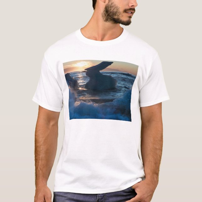 Camiseta Nascer do sol e formações de iceberg (Frente)
