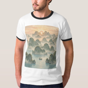 Camiseta Nascer do Sol Mágico em Raja Ampat Estilo Vintage