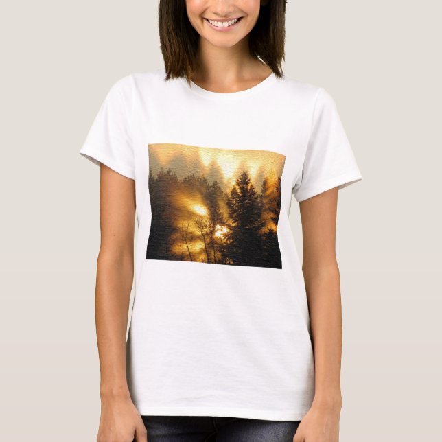 Camiseta Nascer do Sol na Floresta (Frente)