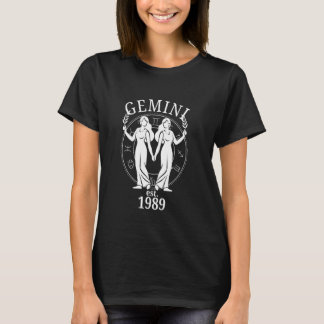 Camiseta Nascer dos gêmeos Zodiac Gemini em 1989