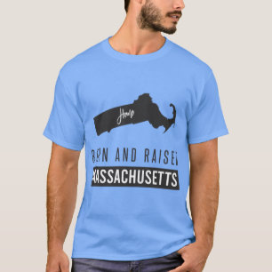 Camiseta Nascer E Criado Massachusetts De Grande Tamanho