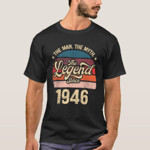 Camiseta Nascer em 1946 Presentes Vintage Aniversário Engra