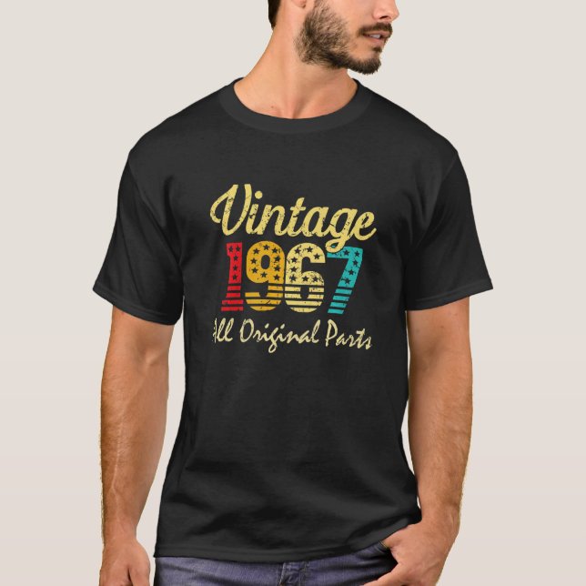 Camiseta Nascer Em 1967, Com 55 Anos, Feito Em 1967, 55º Na (Frente)