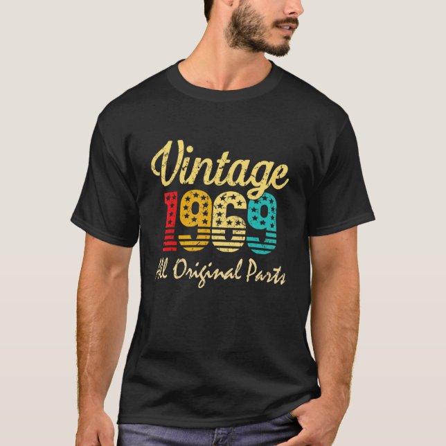 Camiseta Nascer Em 1969, Com 53 Anos, Feito Em 1969, 53º An (Frente)
