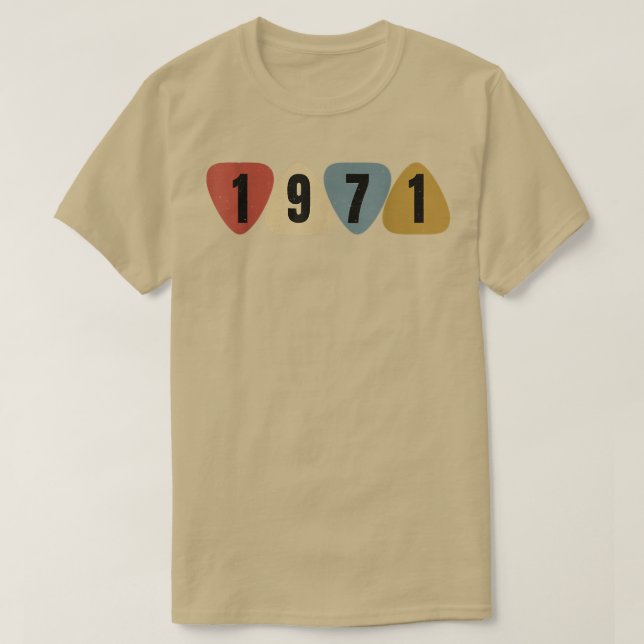 Camiseta Nascer Em 1971, Aniversário Da Guitarrista Guitar  (Frente do Design)