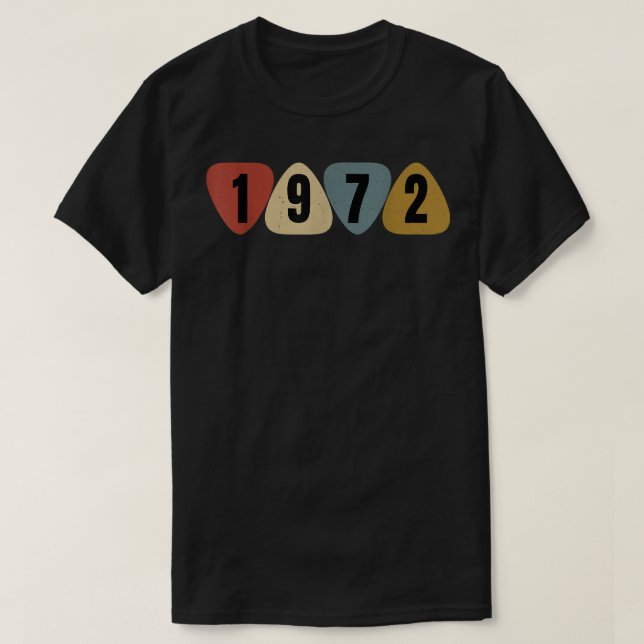 Camiseta Nascer Em 1972, Aniversário Da Guitarrista Guitar  (Frente do Design)