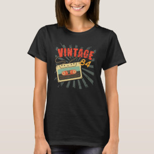 Camiseta Nascer em 1984 34º aniversário Vintage 84 anos 80 