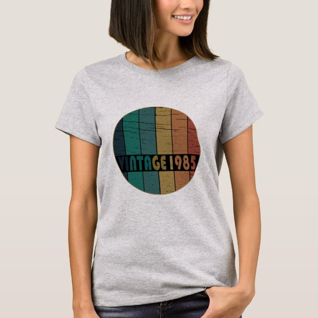 Camiseta nascer em 1985 presente de aniversário de 40 anos  (Frente)