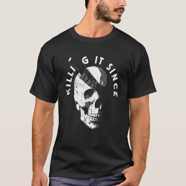 Camiseta Nascer Em 1993 Ano De Nascimento Do Crânio Gótico  (Frente)