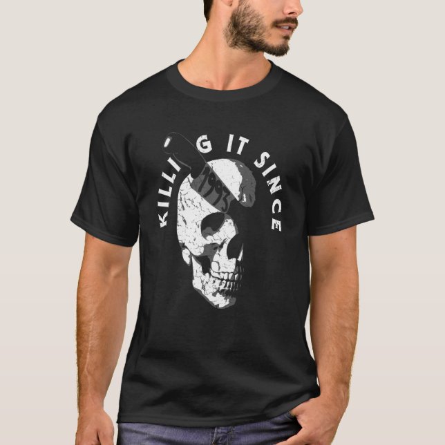 Camiseta Nascer Em 1993 Ano De Nascimento Do Crânio Gótico  (Frente)