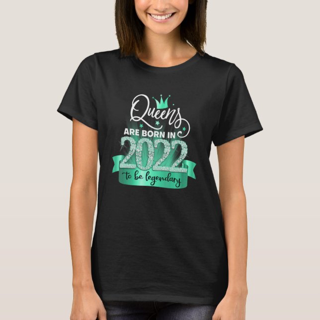 Camiseta Nascer em 2022 I Black Turquoise Party Outfit & Ac (Frente)
