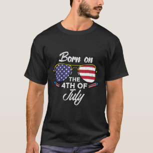 Camiseta Nascer Em 4 De Julho Pulga Quarto Aniversário Pa