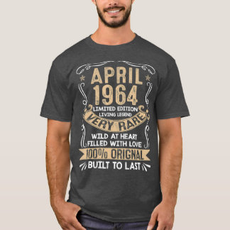 Camiseta Nascer Em Abril De 1964 Vintage 57º Bday Gift 57 O