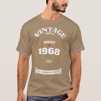 Camiseta Nascer em agosto de 1968 Aniversário