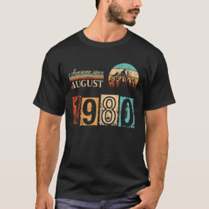 Camiseta Nascer Em Agosto De 1980 aniversário de 40 anos Be