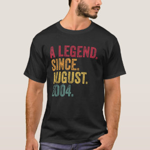 Camiseta Nascer Em Agosto De 2004 18º Aniversário Oferece U