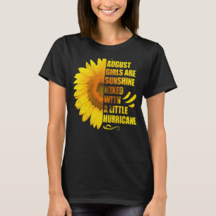 Camiseta Nascer Em Agosto Mulheres Aniversário Flor De Gira