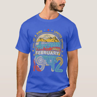 Camiseta Nascer Em Fevereiro De 1942 79º Aniversário do Pre