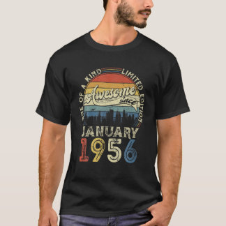 Camiseta Nascer Em Janeiro De 1956 66 Anos Tee Vintage 66º