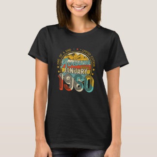 Camiseta Nascer Em Janeiro De 1960 62º Aniversário Presente