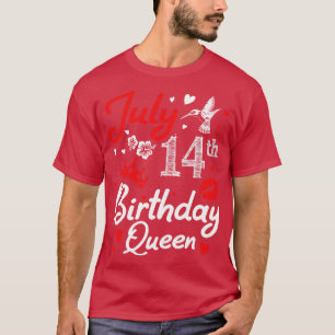 Camiseta Nascer Em Julho 14 Feliz Aniversário Eu Você Mamãe
