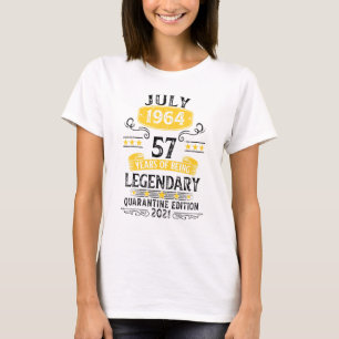 Camiseta Nascer Em Julho De 1964, 57 Anos, Birthday Limited