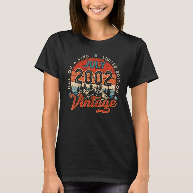 Camiseta Nascer Em Julho De 2002 (Frente)
