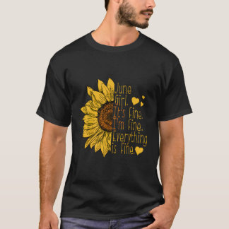Camiseta Nascer Em Junho Aniversário De Girassol Dão Às Mul