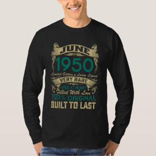 Camiseta Nascer Em Junho De 1950 Vintage Festa de aniversár