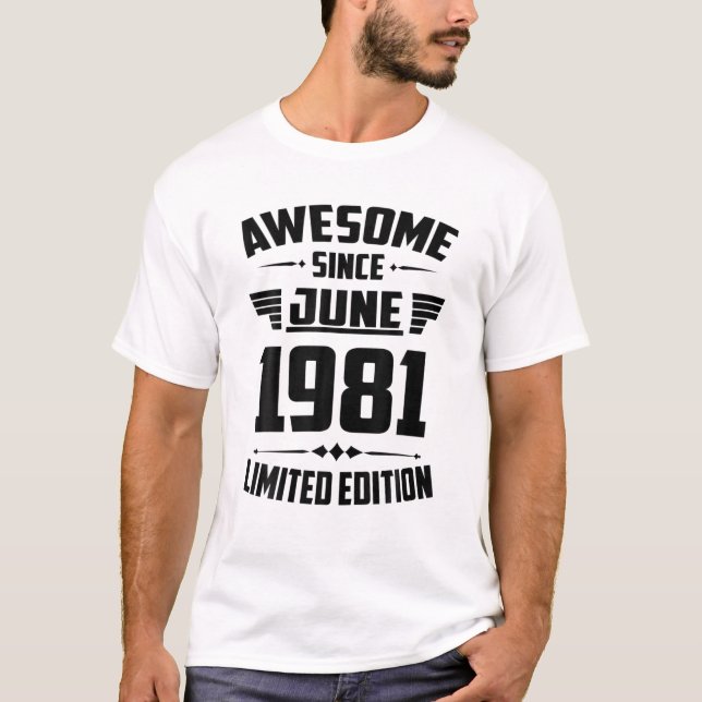 Camiseta Nascer Em Junho De 1981: 40 Anos De Expectativa Li (Frente)