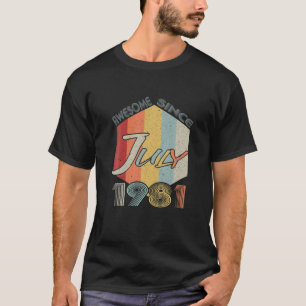 Camiseta Nascer Em Junho De 1981 Festa De Presente aniversá