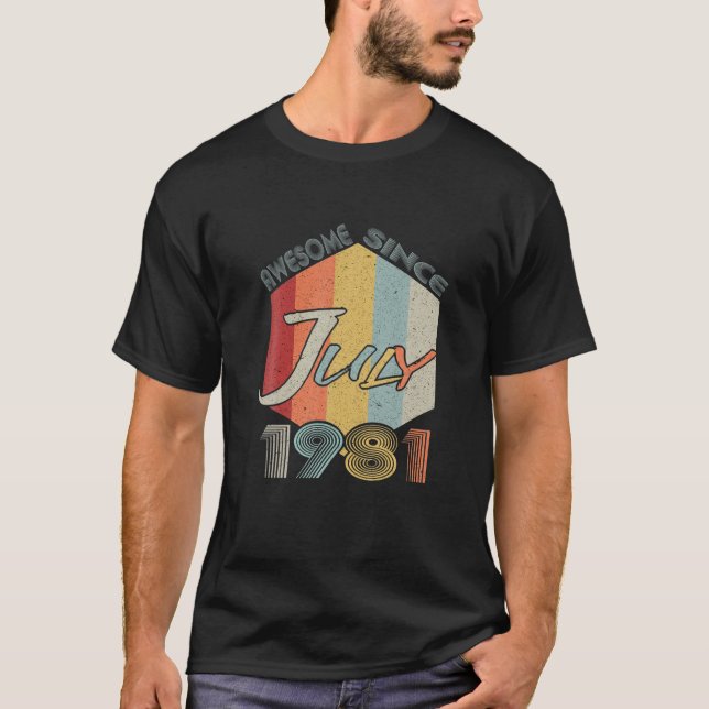 Camiseta Nascer Em Junho De 1981 Festa De Presente aniversá (Frente)