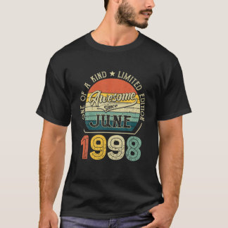 Camiseta Nascer Em Junho De 1998 23 Anos Aniversário Do Tee