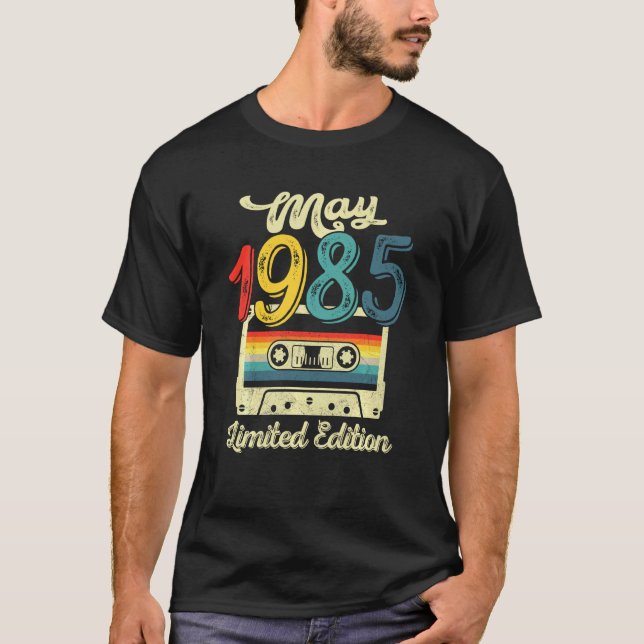 Camiseta Nascer Em Maio De 1985 Cassette Tape 36th Birthday (Frente)