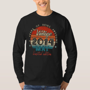 Camiseta Nascer Em Maio De 2014 8º Aniversário De 8 Anos